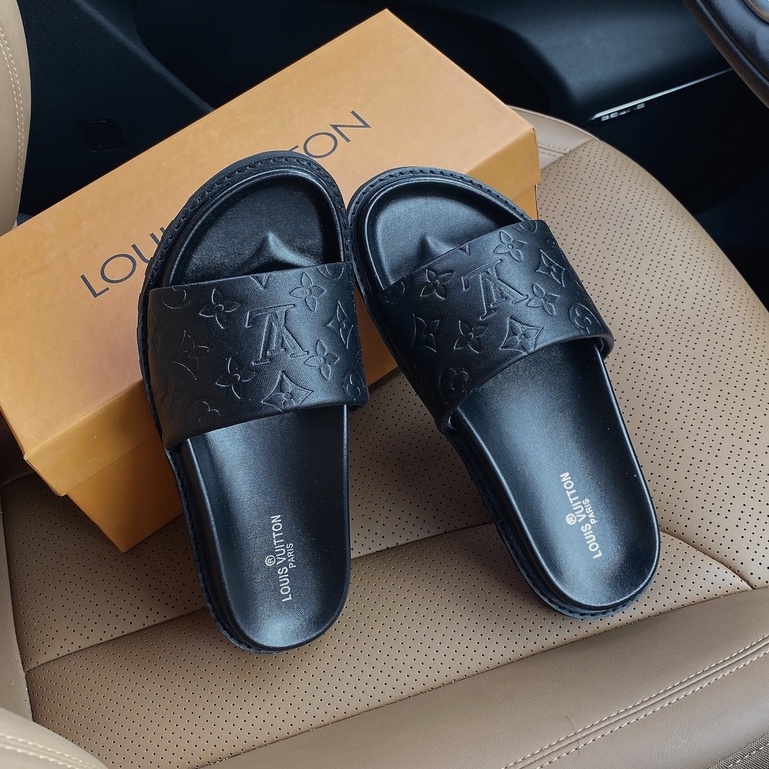Dép Quai Ngang Nữ L.V Cao Cấp Hàng Hộp Đế Cao 3cm QC Thời Trang TRINH LÊ SHOP GIÀY DÉP HB99