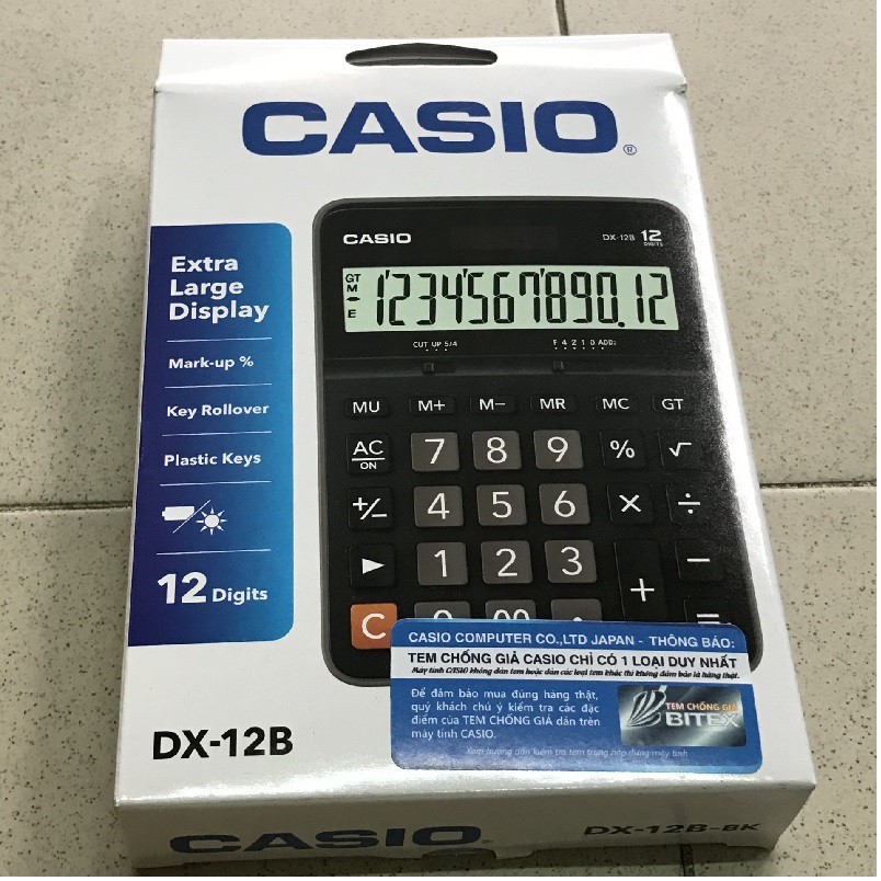 Máy tính Casio DX-12B - Chính hãng Casio - Bảo hành 7 năm.