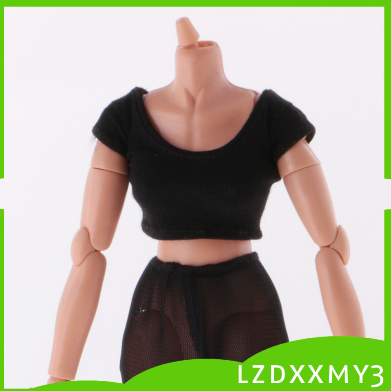 Hot 1 / 6th 12 '' Female Action Figure Clothing Crop Tops Hot T-Shirt For