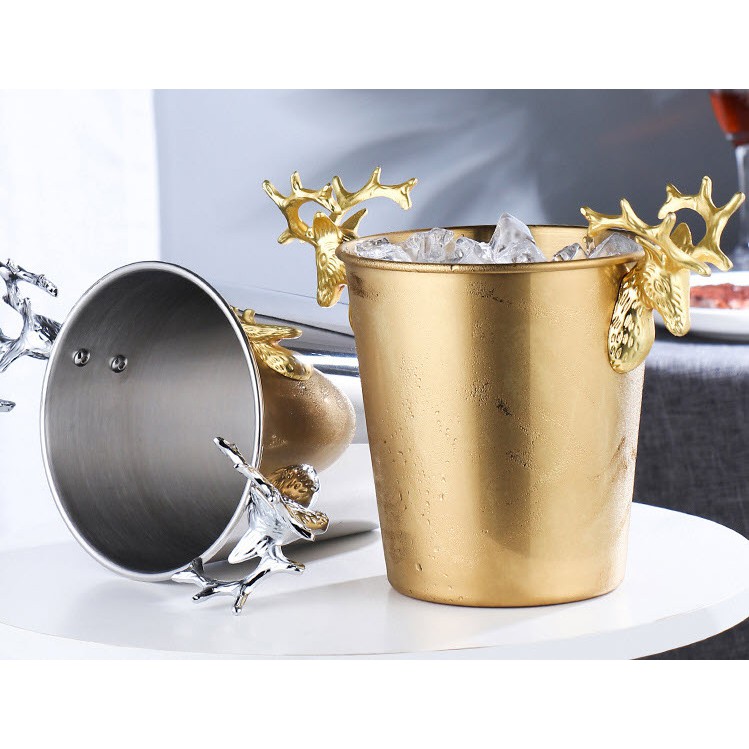Xô đá đầu hưu inox 304 mạ vàng ML0001