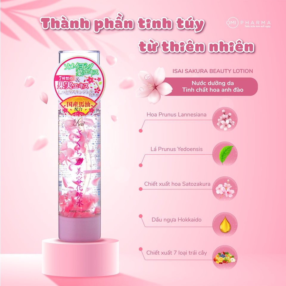 Nước Dưỡng Da Tinh Chất Hoa Anh Đào Isai Sakura Beauty Lotion (100ml)