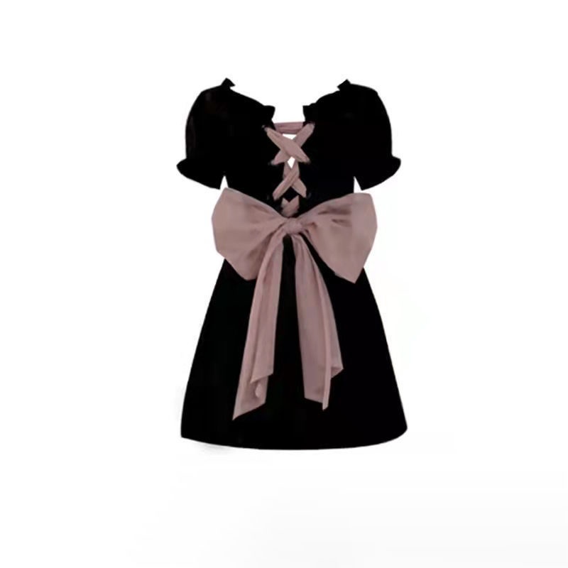 Đầm Mùa Hè Tay Ngắn Thắt Nơ Phong Cách Mới Dành Cho Nữ 2022