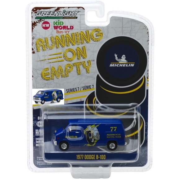 Xe mô hình GreenLight Running On Empty Series 7 1977 Dodge B-100 41070-E.