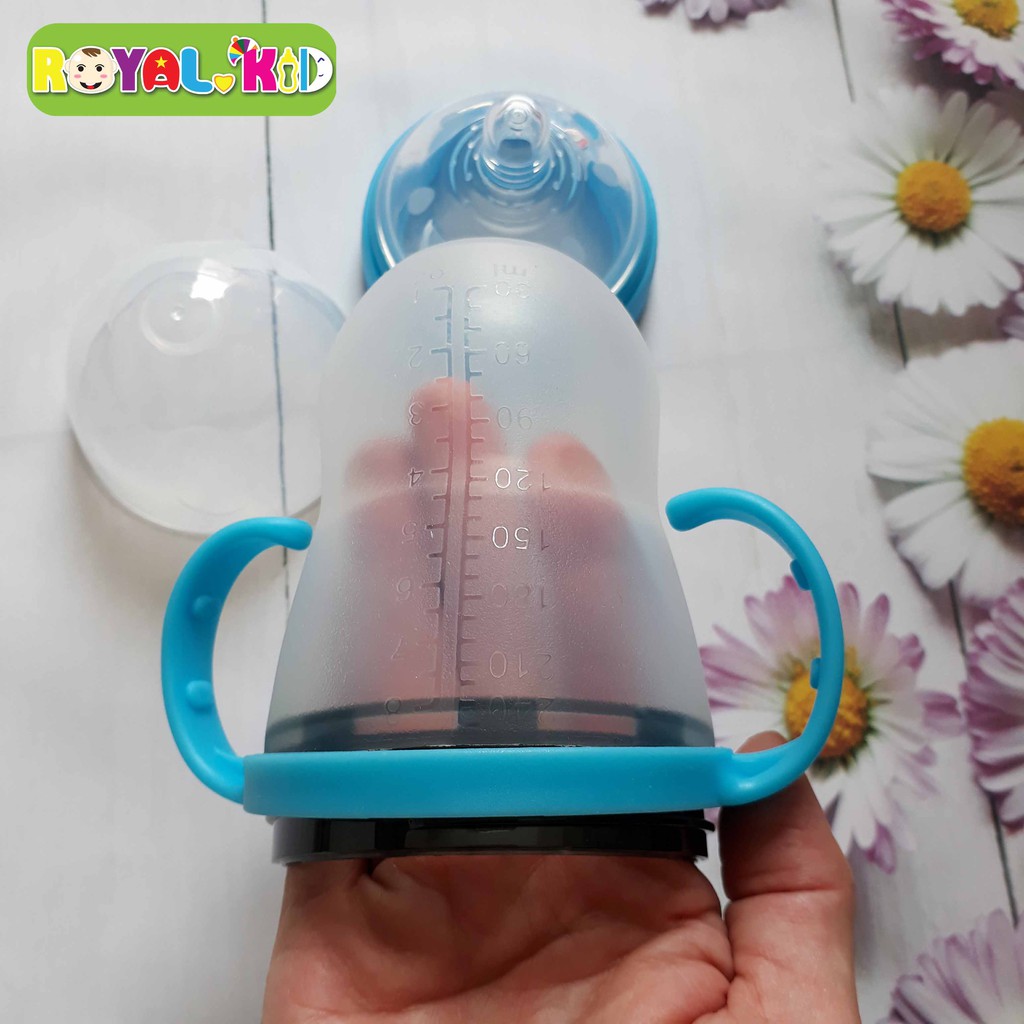 BÌNH SỮA SILICON 240ML PREMIUM GLUCK BABY - XANH