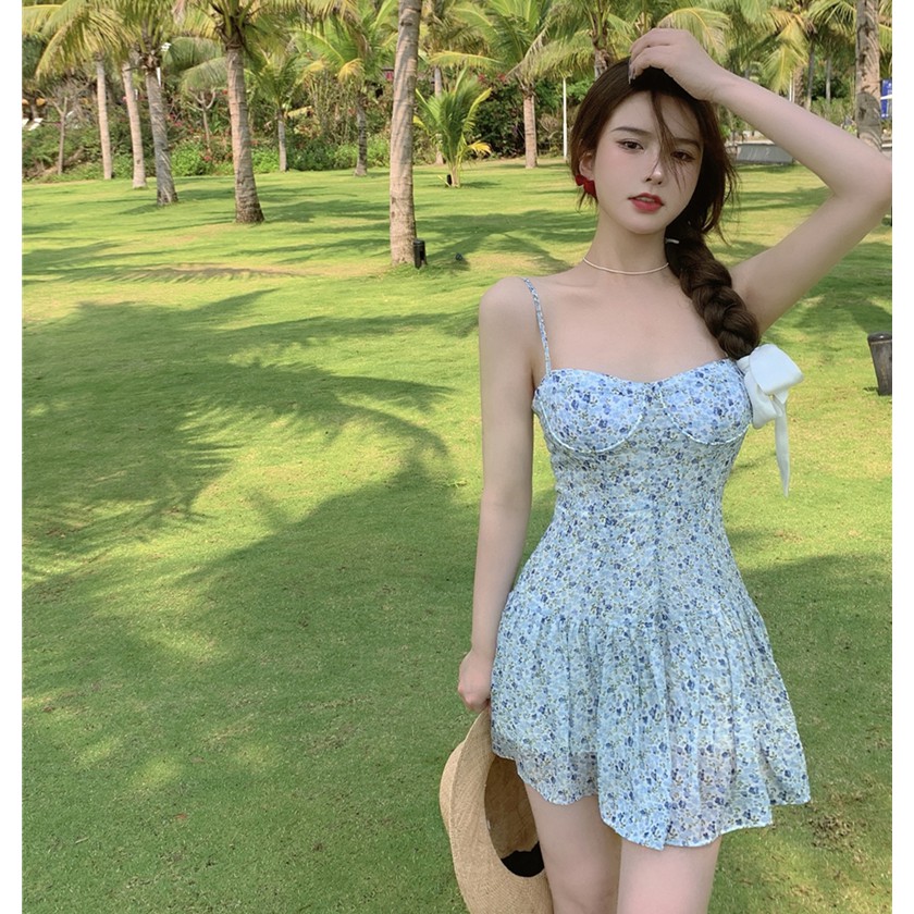 Jane Đầm hoa nhí mùa hè ôm eo theo phong cách quí tộc châu Âu quyến rũ C088 ảnh thật cuối