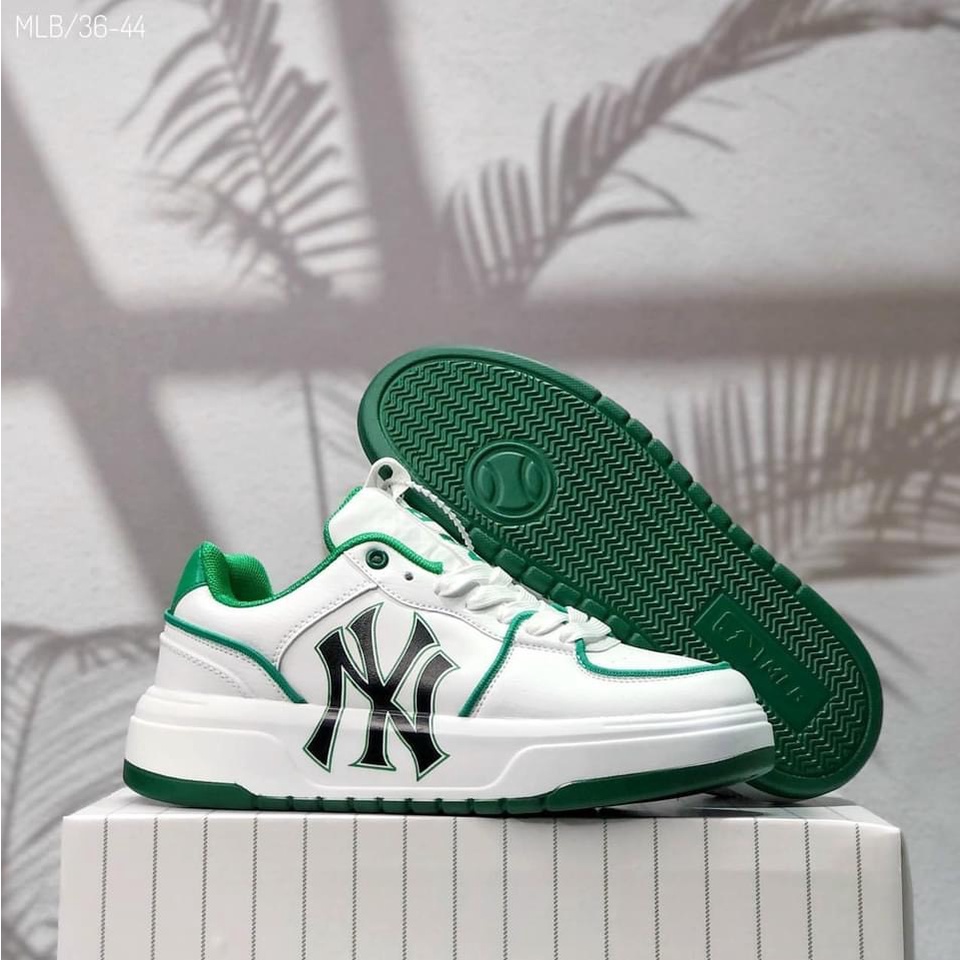 Giày MLB Chunky Liner White Black New York Yankees, Giày Thể Thao Nam Nữ MLB NY Đủ 3 Màu Đế Tăng Chiều Cao 5cm