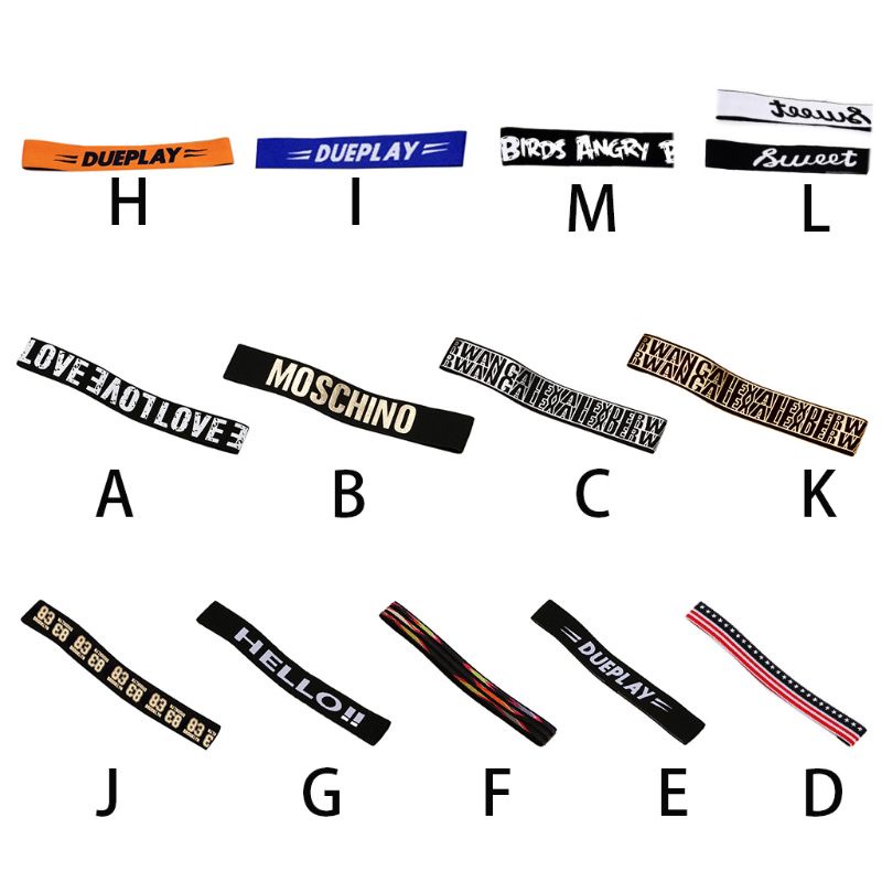 Băng Đô Cài Tóc Thể Thao Co Giãn Kẻ Sọc In Chữ Cho Nam Và Nữ