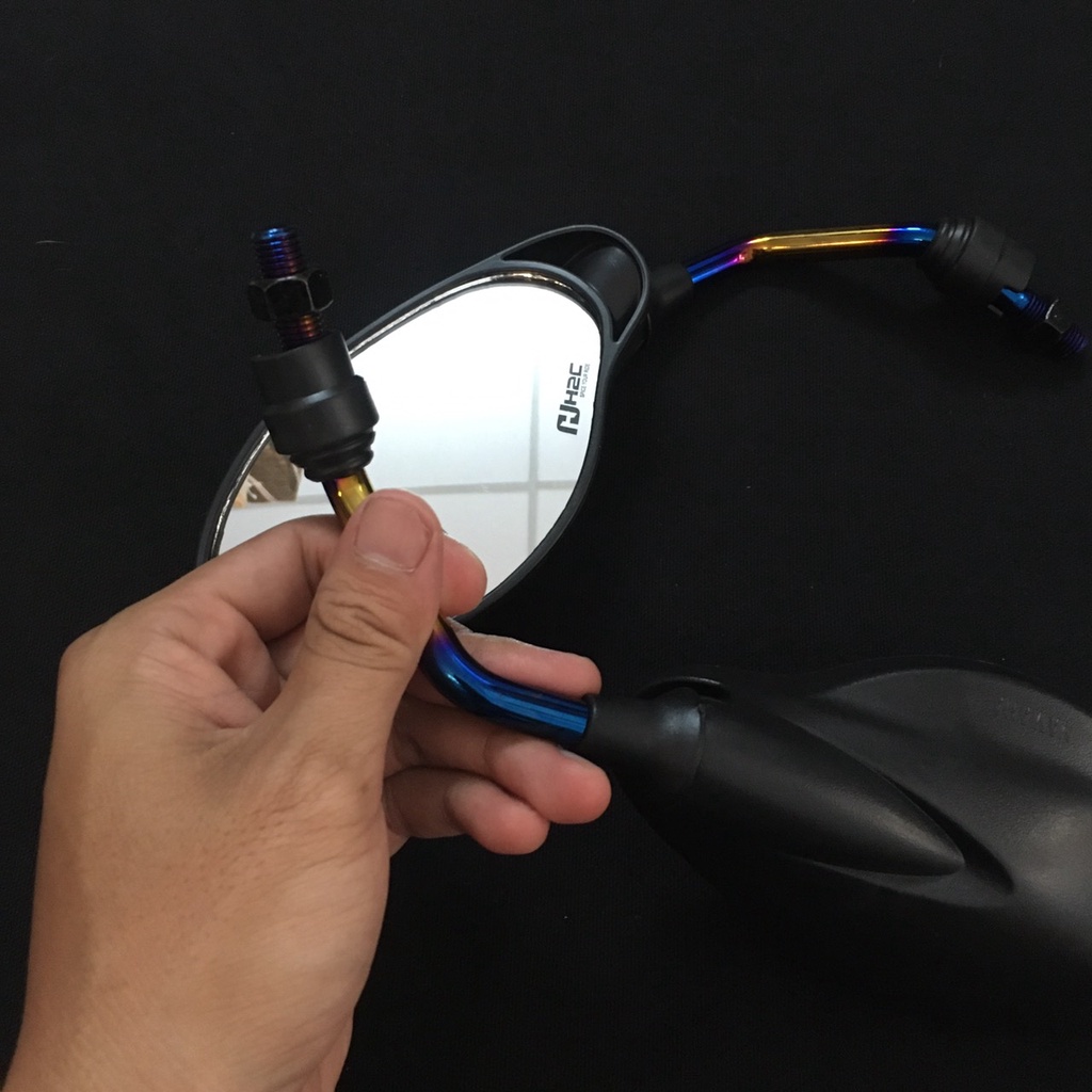 (XE YAMAHA) CẶP KÍNH XE MÁY, CẶP GƯƠNG CHIẾU HẬU XE MÁY KIỂU YAZ CHÂN TITAN CAO CẤP SIÊU CÁ TÍNH
