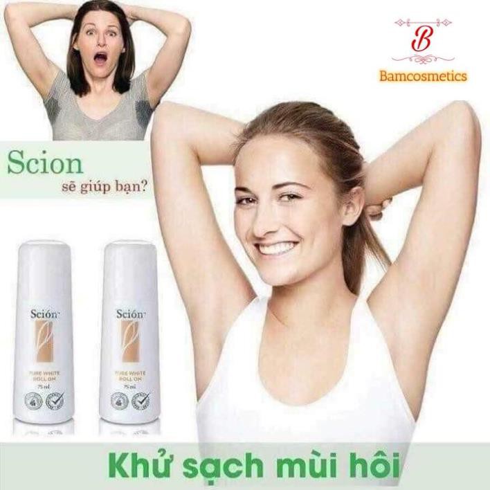 [Chính Hãng] Lăn Khử Mùi Scion Pure White Roll On 100% dứt điểm hôi nách 75ml