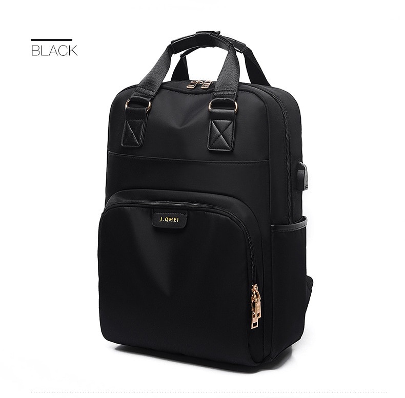 Ba Lô Đựng Laptop JASMIN NOIR 14 15 Inch Màu Hồng Chống Nước Có Cổng Sạc Usb