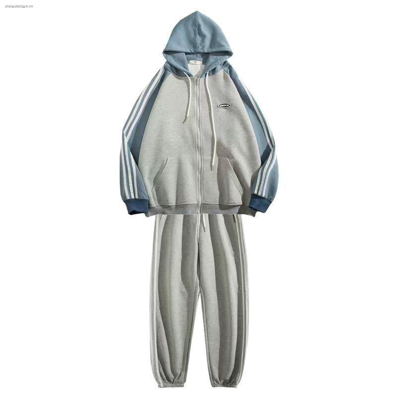 Set đồ thể thao hai mảnh áo khoác cardigan thời trang xuân thu cho nam sinh