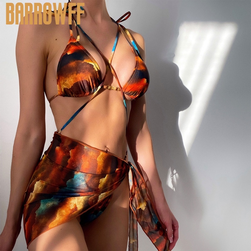 In Bikini Mỏng Trang phục đi biển Sexy Bộ đồ tắm Ngực nhỏ Che phủ Bộ đồ bơi Bọc kín Bộ đồ tắm có nắp che