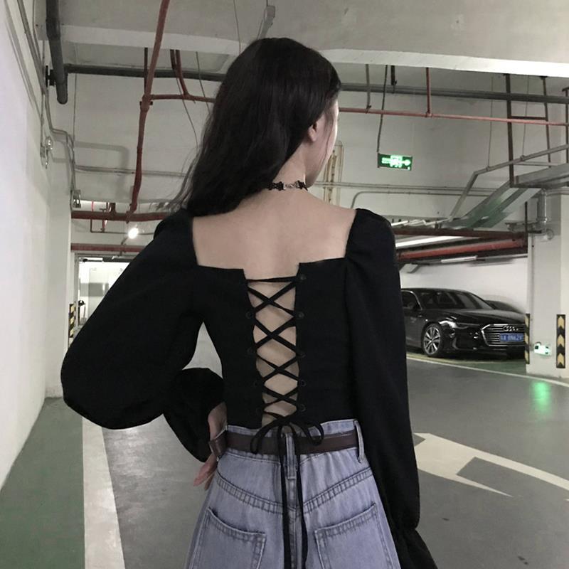 Áo cổ vuông phong cách retro Hàn Quốc 2020 sành điệu cho nữ