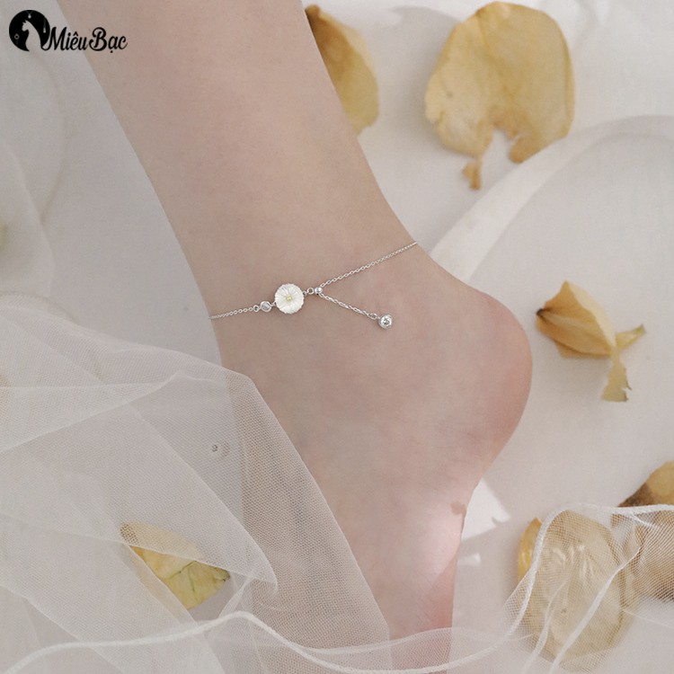 Lắc chân bạc nữ MIÊU BẠC cúc họa mi chất liệu bạc S925 phụ kiện trang sức nữ L500132