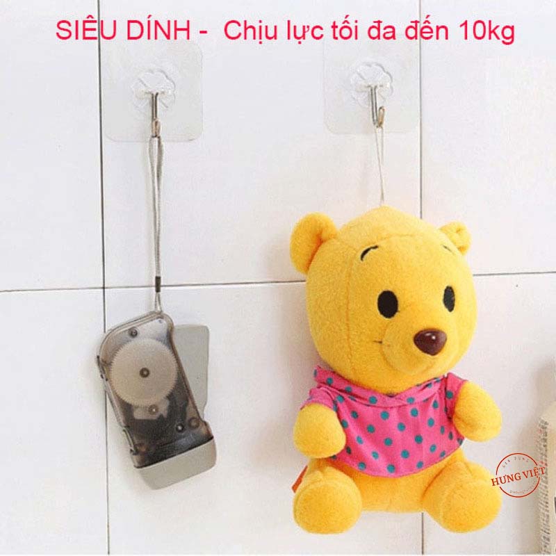 Móc dán tường trong suốt, chịu lực, dán chắc chắn kích thước 6x6 cm [MÓC 1]