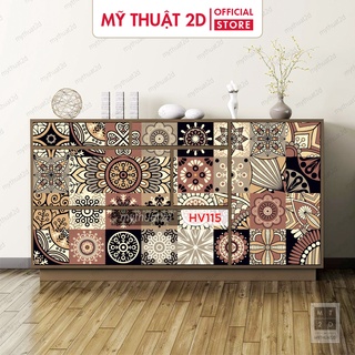 Sét 64 ô decal gạch bông màu sắc cổ xưa_ancient old color_HV115