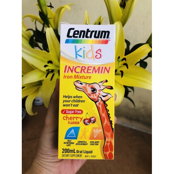 Siro Centrum Kids Incremin Iron Mixture Của Úc 200ml ⚡Chính Hãng⚡ Cho trẻ hết biếng ăn, tăng cân rõ rệt 200ml_MINH QUÂN