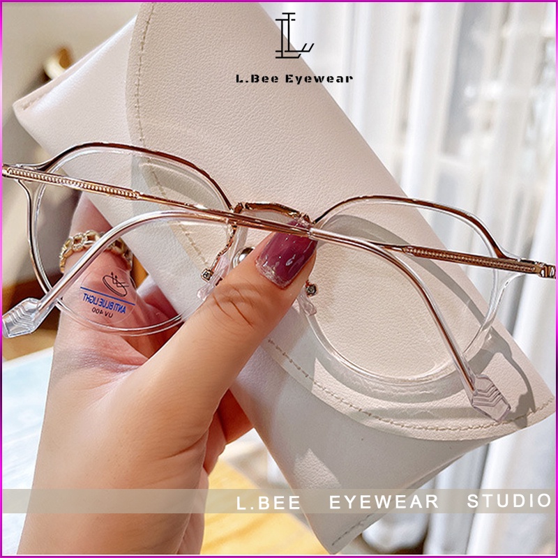 Gọng kính cận nữ mắt tròn L.BEE EYEWEAR ,mắt kính chống ánh sáng xanh 95L32