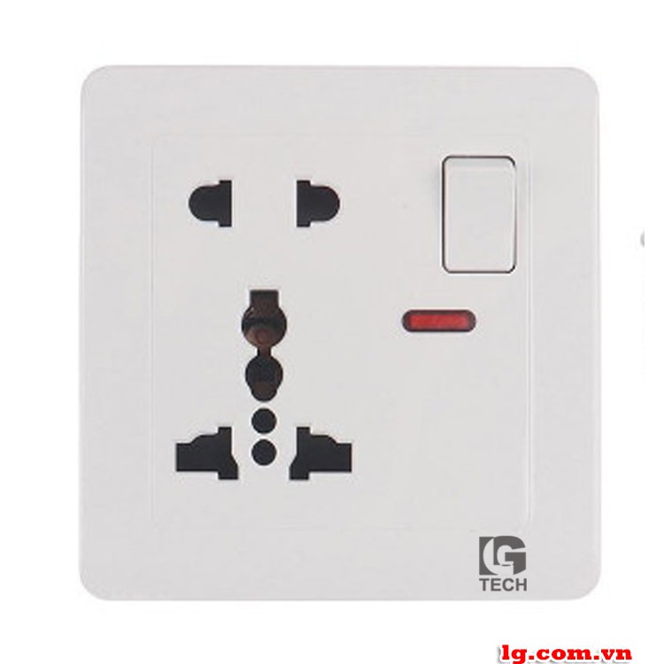 Ổ cắm điện đơn đa chuẩn có công tắc an toàn LGTech |  - Hàng Chính Hãng