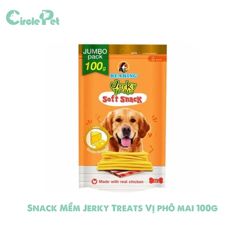 Snack Mềm Jerky Treats Cho Thú Cưng Nhiều Bị Bổ Sung Dinh Dưỡng Và Khoáng Chất Túi 100g