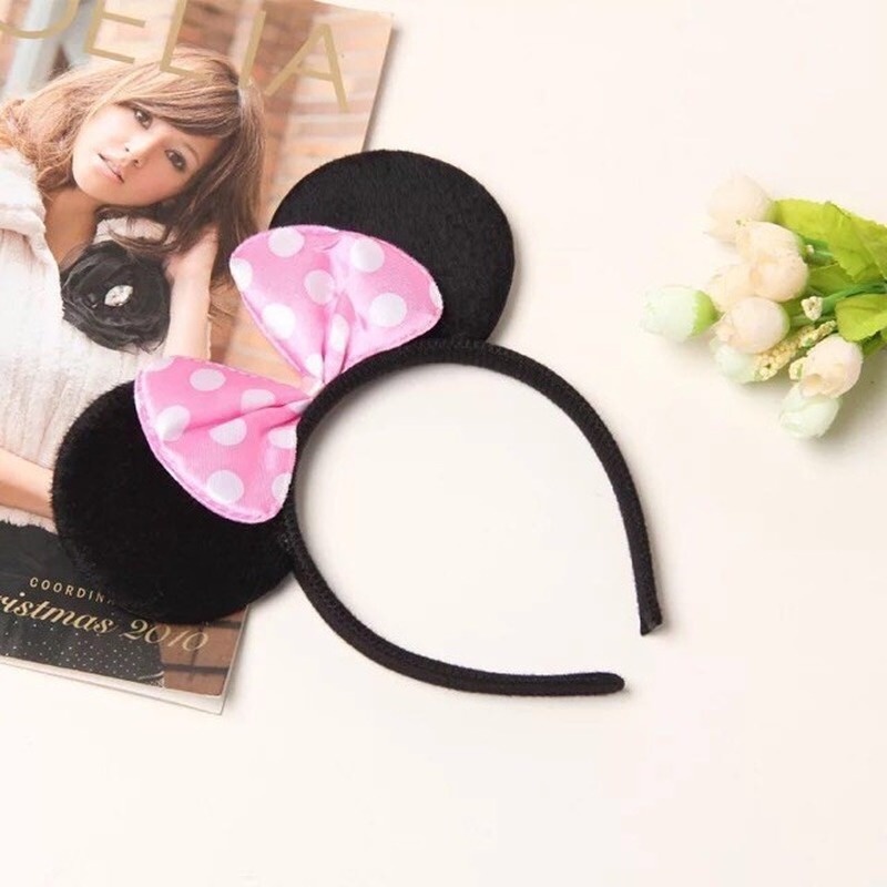DISNEY Băng Đô Tai Thỏ Họa Tiết Chấm Bi / Chuột Mickey Thời Trang 2022 Cho Nữ