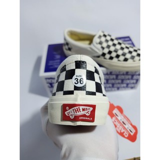 Giày Sneaker Slipon Vans Caro Lười [Chuẩn 11 - Free Ship]