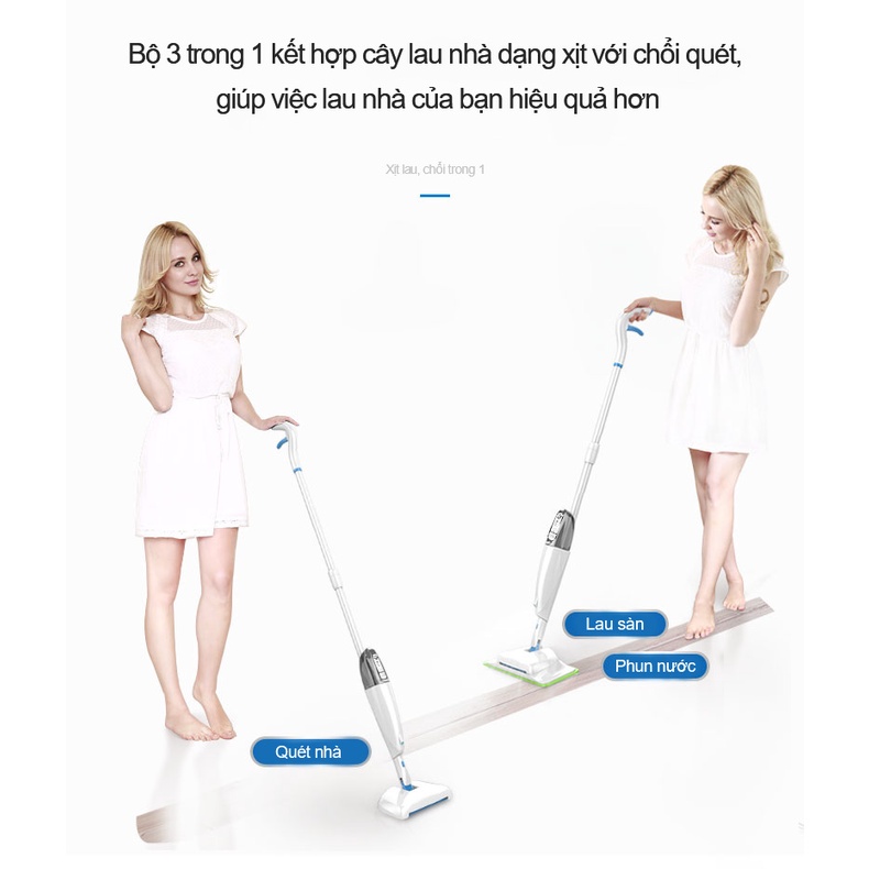 Máy lau nhà cao cấp 3in1, Cây lau nhà thông minh, dạng xịt BOOMJOY P10 - SP03 tiện lợi, đa dụng