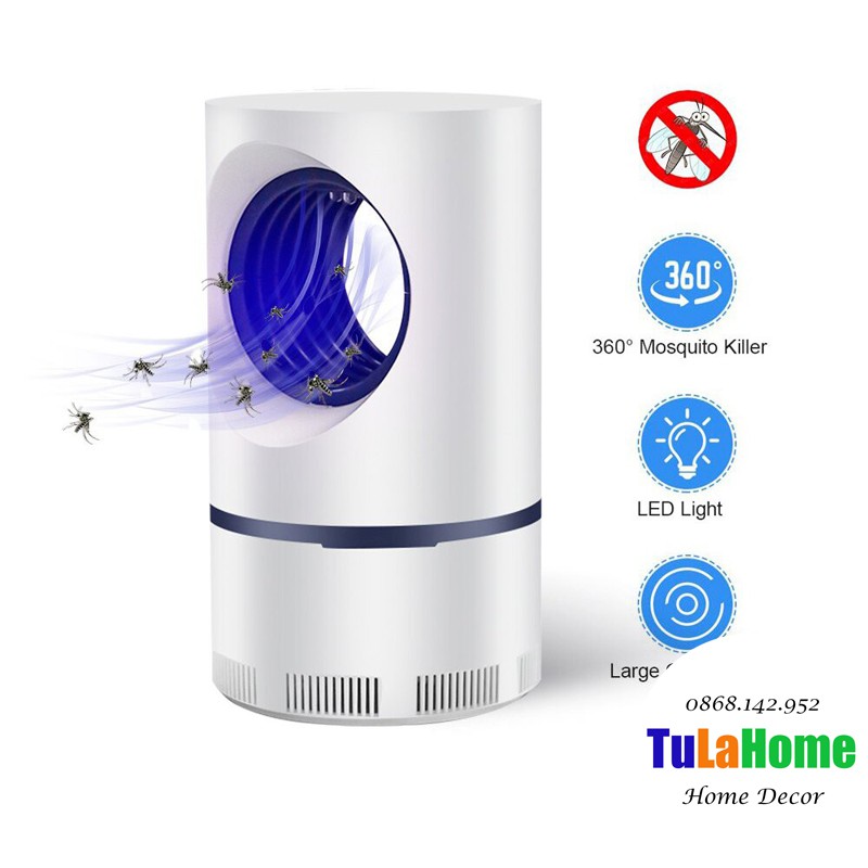 Đèn bắt muỗi thông minh La'Home hình trụ xoay 360 độ, Đèn bắt muỗi OKODA sạc USB