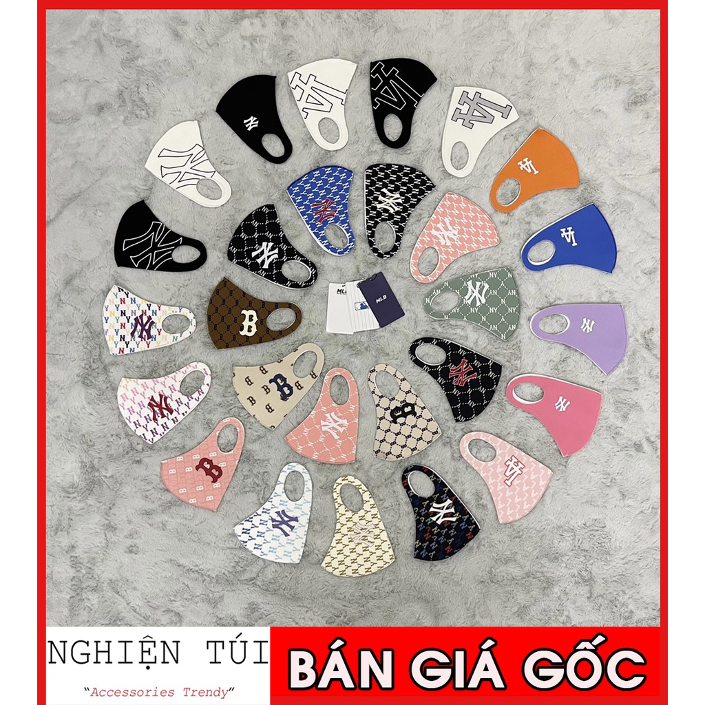 💥  KHẨU TRANG NY Boston M.L.B MONOGRAM Mask | FULL TEM TAG CODE | CÓ VIDEO THẬT