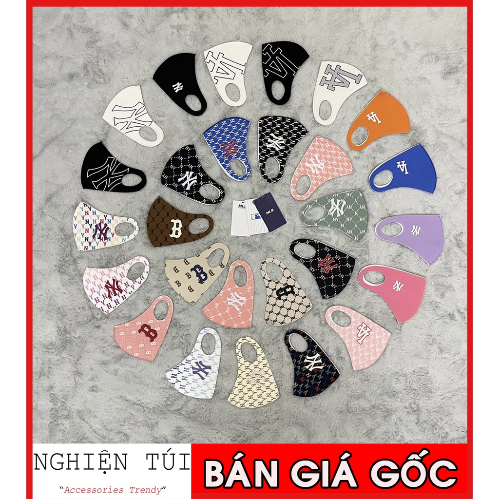 [NGHIỆN TÚI GIÁ GỐC + BẢNG MÀU FULL] KHẨU TRANG NY Boston M.L.B MONOGRAM Mask | FULL TEM TAG CODE | CÓ VIDEO THẬT