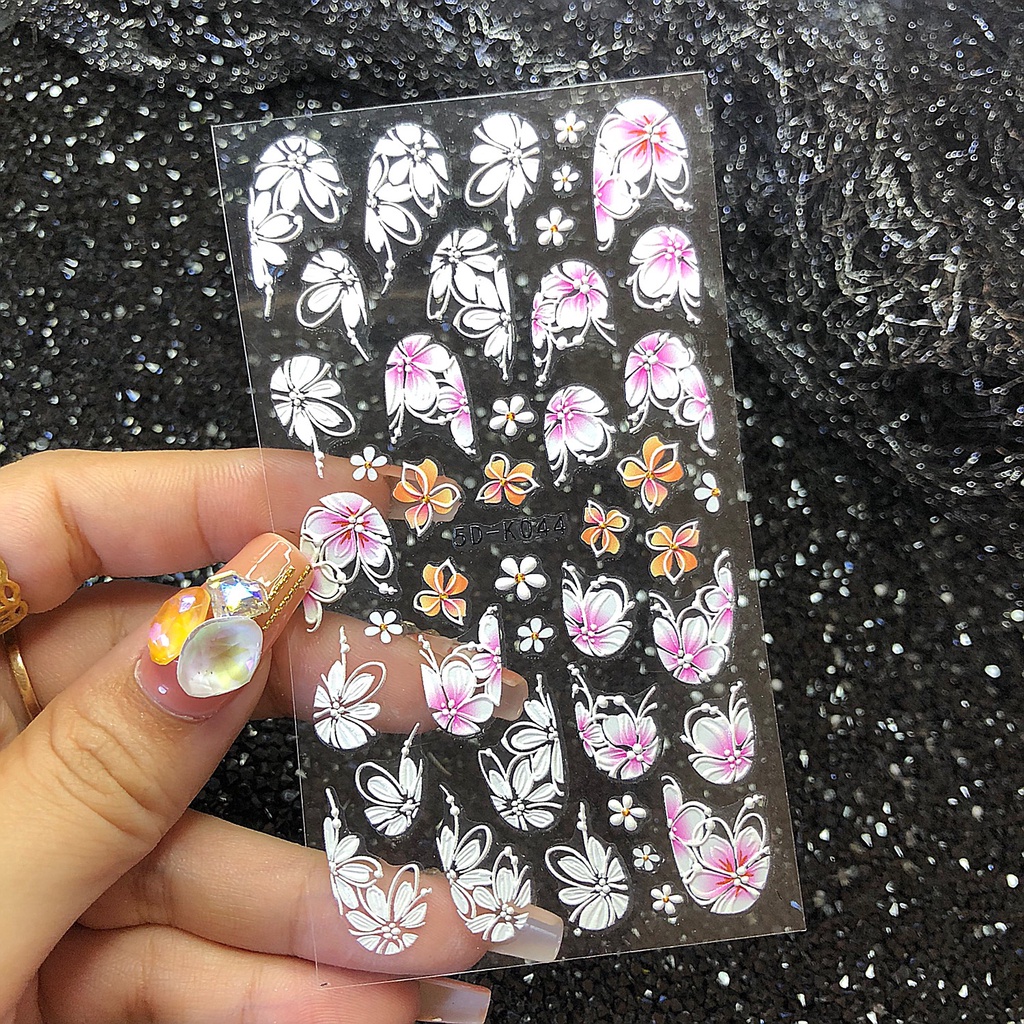 Sticker 5d Hoa Nổi Dán Móng Tay Nail- Trang Trí Móng