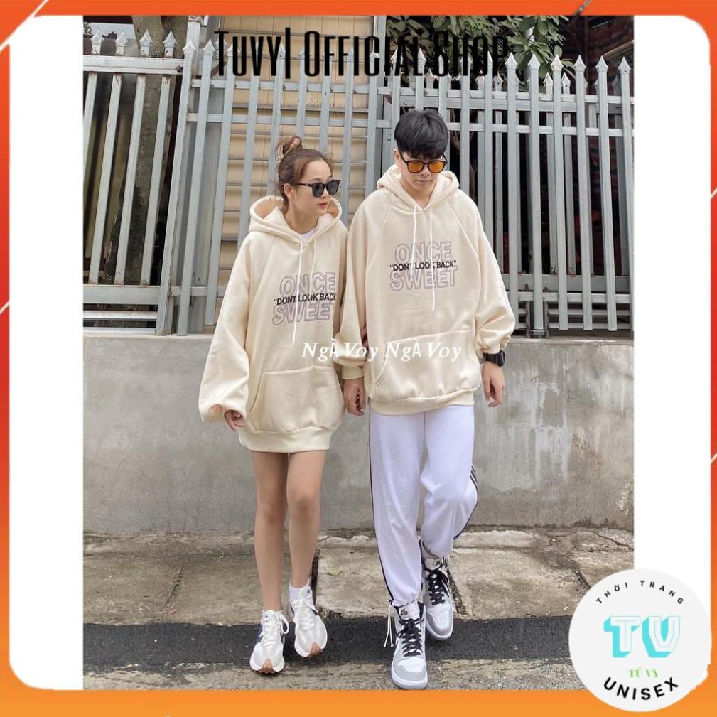 Hoodie Nam Nữ TUVYSHOP  ÁO HOODIE CHỮ ONE MÀU BE CHẤT SIÊU ĐẸP Nỉ Có Mữ Unisex Form Rộng Dày Ấm Tay Dài Nhiều Màu