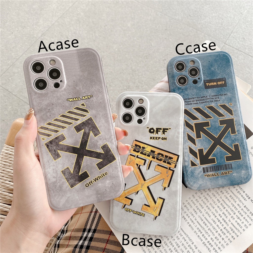 Soft Plastic Phone Case Fashion OffWhite suitable for iPhone12 mini 11 PRO MAX 6/6s 7/8plus SE2 X/XS XR XSMAX #HG3976