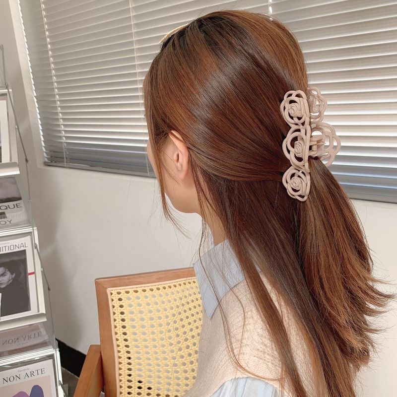 Kẹp Tóc Acrylic Hình Hoa Hồng Thời Trang Cổ Điển Hàn Quốc