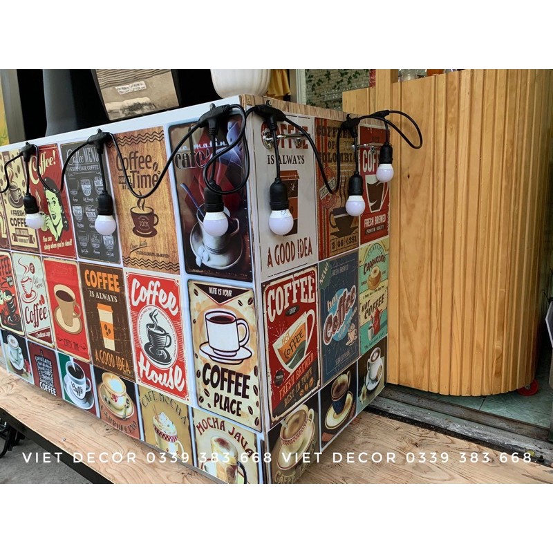 Decal Decor Vintage Poster Trang trí Tường, Nội thất Quầy Bar - Decor Shop, Cửa hàng, Tiệm trà chanh | BigBuy360 - bigbuy360.vn