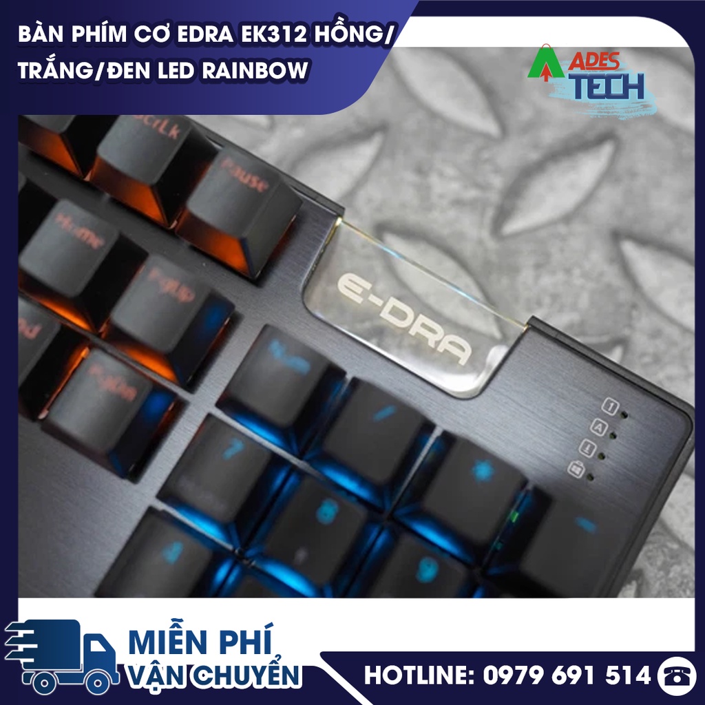 Bàn Phím Cơ Gaming EDRA EK312 | Bàn Phím Cơ Có Dây LED Rainbow | Bảo Hành Chính Hãng 12 Tháng