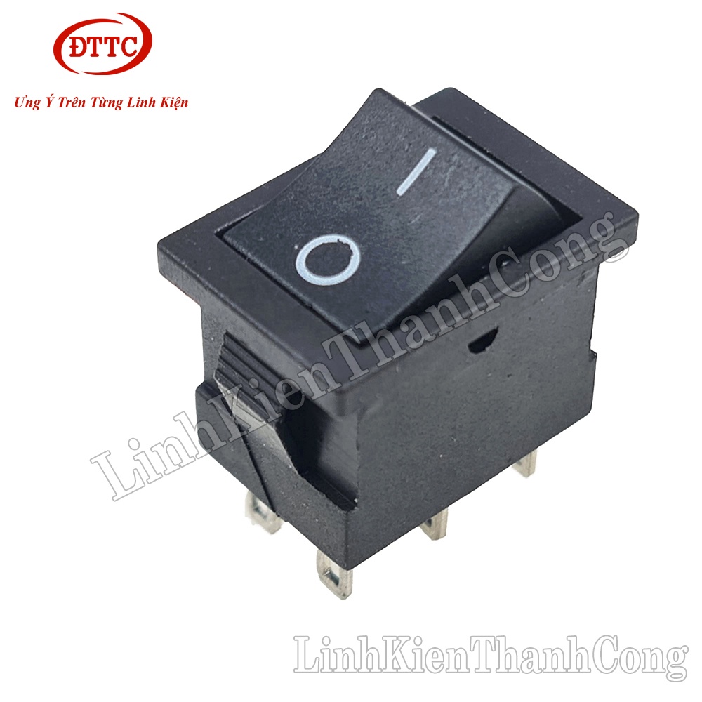 Công Tắc KCD1 6 Chân 6A 250V 21x15mm Đen