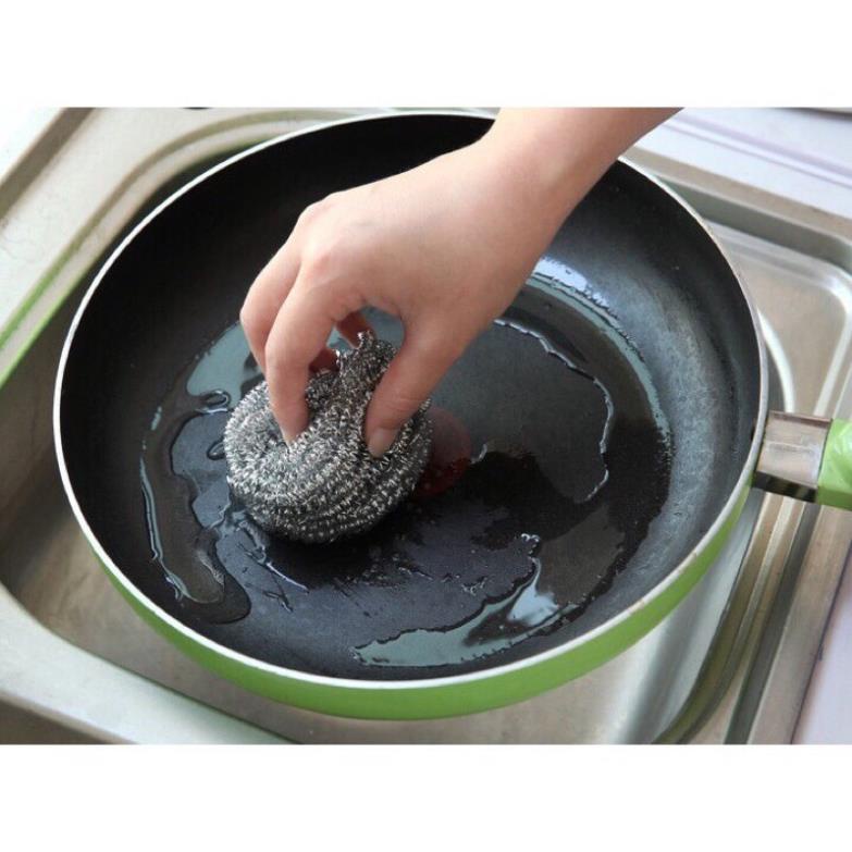 Cọ xoong nồi bằng thép không gỉ, bùi nhùi đánh xoong, búi rác sắt siêu bền vệ sinh sạch sẽ. Hakhanhelec