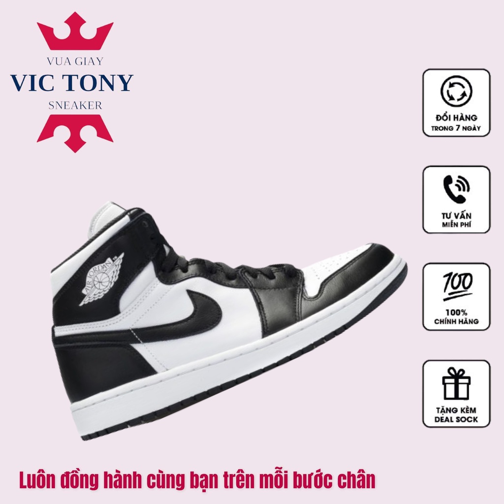 GIÀY JORDAN 1 PANDA CAO CỔ , Giày sneaker jodan 1 đen trắng high thể thao | BigBuy360 - bigbuy360.vn