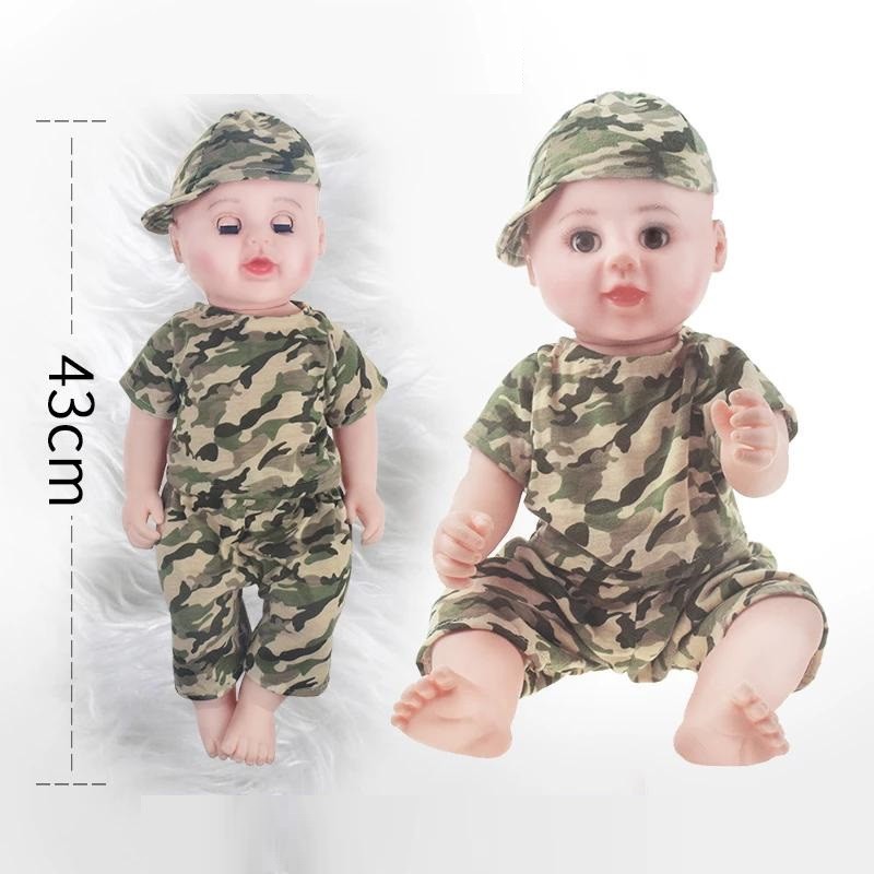 Búp Bê  Nhựa Cao Cấp Nathaniel 40 cm  Mắt Chớp _ Reborn 16 inch Doll Baby Play Doll (Màu quần áo giao ngẫu nhiên)