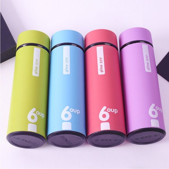 Bình đựng nước lõi thủy tinh bọc nhựa 6oup 450ml có 4 màu (được chọn màu) | BigBuy360 - bigbuy360.vn