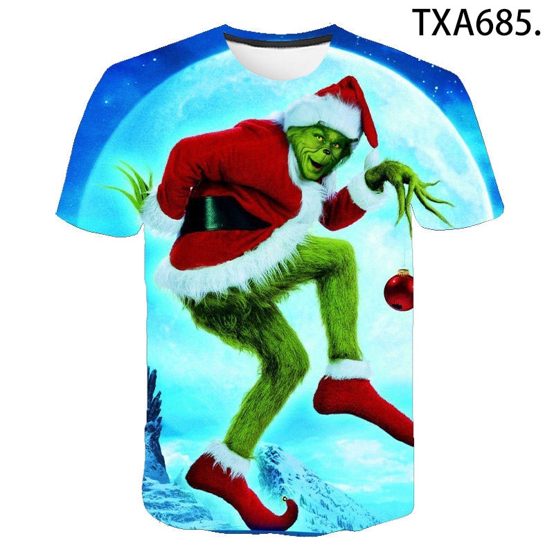 Áo Thun Tay Ngắn In Hình Grinch Streetwear 3D Thời Trang Mùa Hè Dành Cho Nam Và Nữ 2022