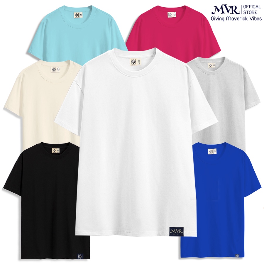 Áo Thun Trơn Basic Phông Cổ Tròn Cotton Nam Nữ Unisex Form Hàn Quốc Màu Vàng Nghệ Trắng Đen Kem Hàng Chính Hãng MVR