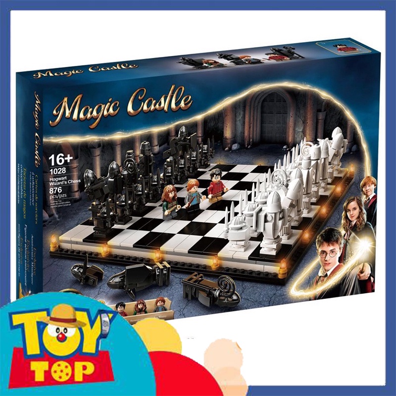 Đồ chơi lắp ráp Harry Potter bàn cờ vua phù thủy Hogwarts xếp hình Leji 1288 / 1028 với 876 mảnh ghép