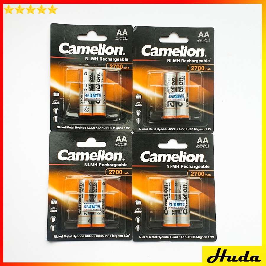 4 viên pin sạc AA Accu 2700mAh Ni-MH Rechargeable Battery 1.2V CAMELION  DSG