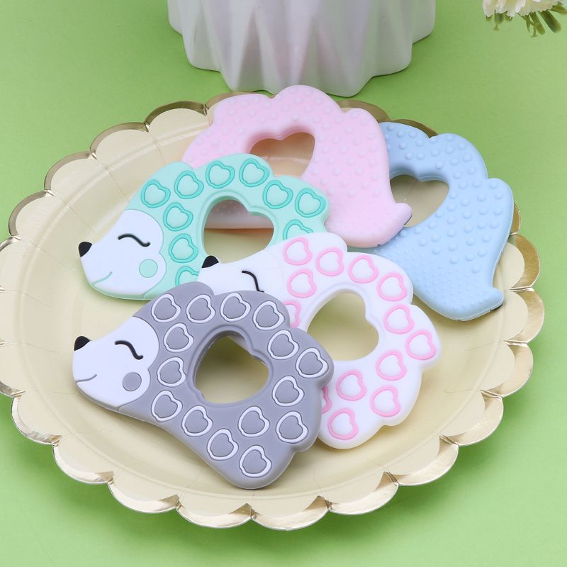 Đồ Chơi Gặm Nướu Hình Nhím Bằng Silicone Cấp Thực Phẩm Cho Bé Sơ Sinh