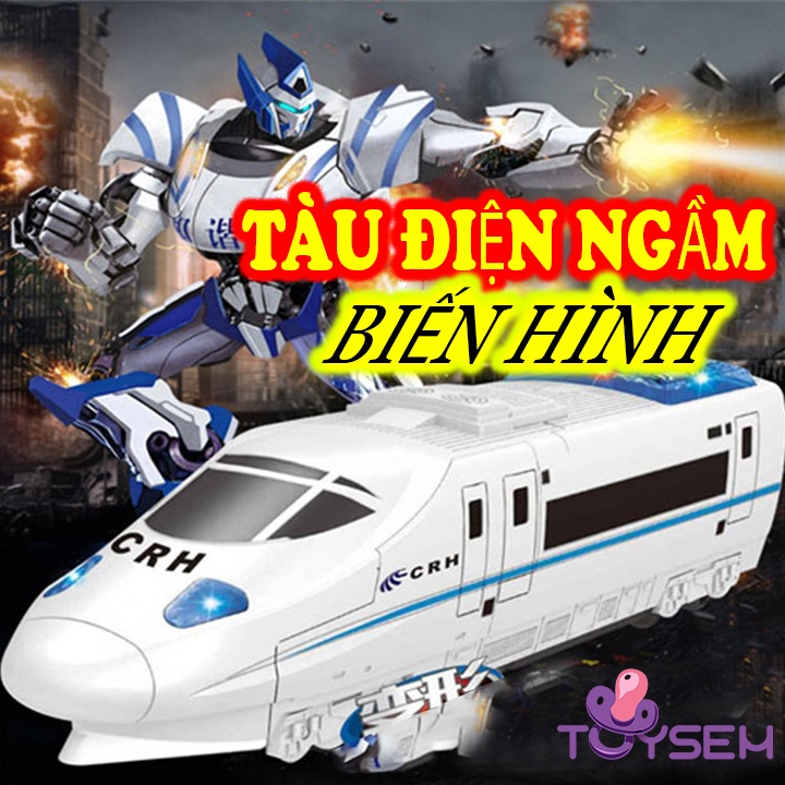 Đồ chơi tàu ngầm biến hình robot siêu nhân có đèn và nhạc cho trẻ em từ 3 tuổi - Quà tặng sinh nhật cho bé