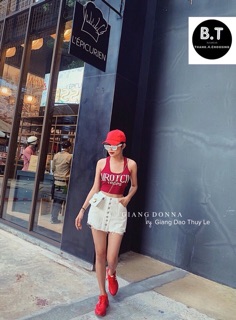 ÁO LEN CROPTOP 3 LỖ QC