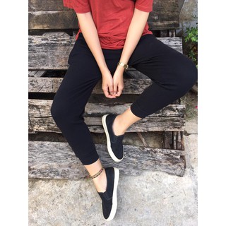 Quần jogger thun nữ đen Hàn Quốc