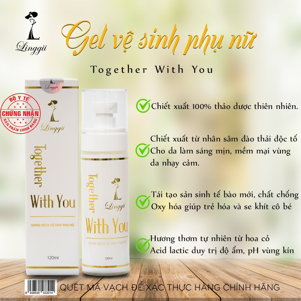 [QUÀ TẶNG] Dung dịch vệ sinh phụ nữ LINGGII Làm Hồng Và Se Khít hương thơm từ Hoa Cỏ 120ml